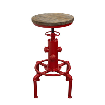Brooklyn Adjustable Height Bar Stool Finish: Red