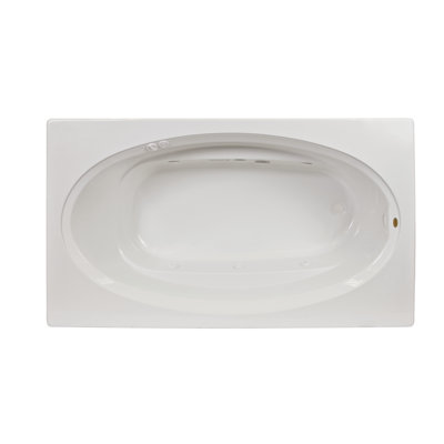 Signature® 60" x 36" Drop In Bathtub Finish: Oyster, Drain Location: Right, Additional Features: Whirlpool Bathtub