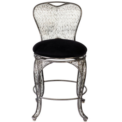 Flow 25 inch Bar Stool Upholstery: Steel