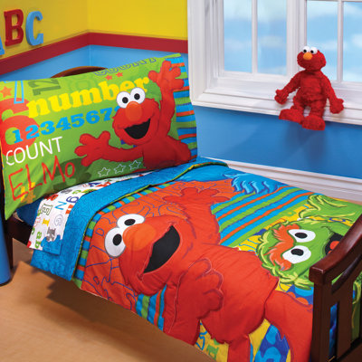 Sesame Street ABC 123 4 Piece Toddler Bedding Set 9190416