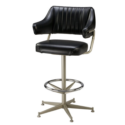Swivel Bar Stool Finish: Black, Upholstery: Natural Wood, Seat Height: 30 inch