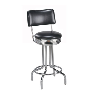 Swivel Bar Stool Upholstery: Cherry Wood, Seat Height: 30 inch