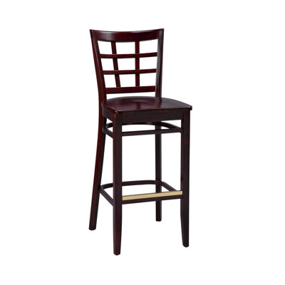 Bar Stool Finish: Black, Seat Height: 26 inch, Footrest and Nail Trim: Chrome