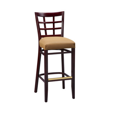 Bar Stool Seat Height: 31 inch, Finish: Natural, Footrest and Nail Trim: Chrome