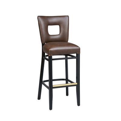 Bar Stool Seat Height: 31 inch, Finish: Natural, Footrest and Nail Trim: Chrome