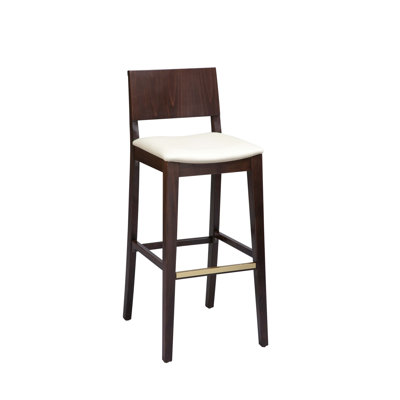 Bar Stool Seat Height: 24 inch, Finish: Mahogany, Plate: Chrome