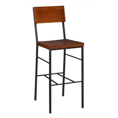 26 inch Bar Stool Seat Finish: Light walnut