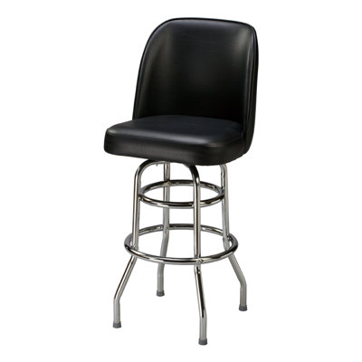 Swivel Bar Stool Seat Height: 26 inch, Upholstery Color: Dark Walnut