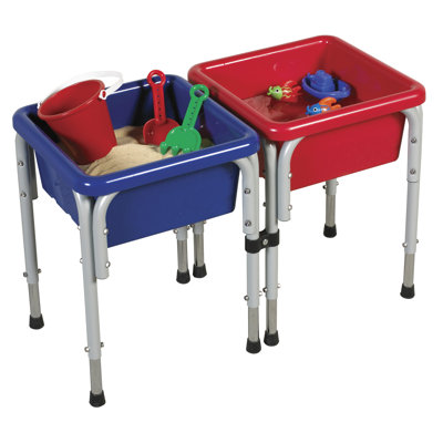 ECR4Kids Active Play 2 Station Square Sand and Water Table with Lids ELR-12401