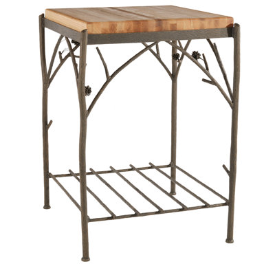 Pine Prep Table with Butcher Block Top