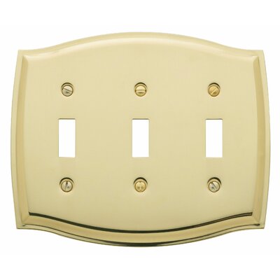 Colonial Design Triple Toggle Switch Plate Finish: Polished Brass