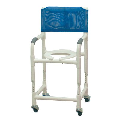 Standard Deluxe Adjustable Height Shower Chair Casters: Heavy Duty Threaded Stem Casters, Color: Royal Blue image