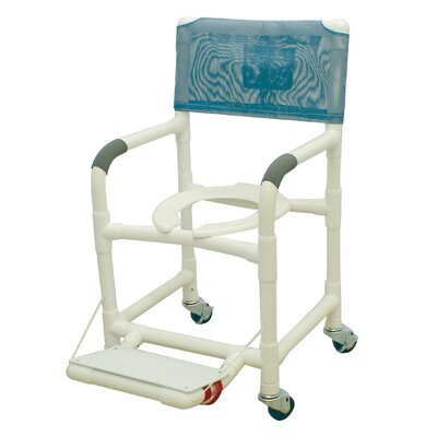 Standard Deluxe Shower Chair with Footrest Footrest Style: Folding, Color: Royal Blue image