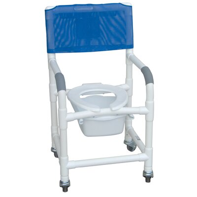Standard Deluxe Shower Chair with Slide Out Commode Pail Adjustable: No, Color: Royal Blue image