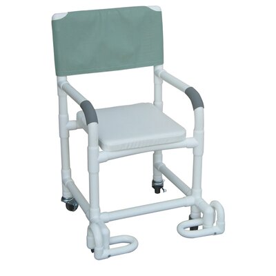 Standard Deluxe Shower Chair with Soft Seat and Footrest Seat Style: Open Front Soft Seat, Color: Mauve image