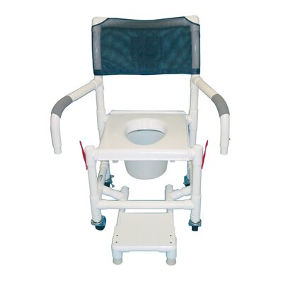 Standard Deluxe Shower Chair with Clamp On Seat Footrest: Sliding Footrest, Color: Forest Green image