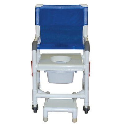 Standard Deluxe Shower Chair with Clamp On Seat Footrest: Sliding Footrest, Color: Royal Blue image