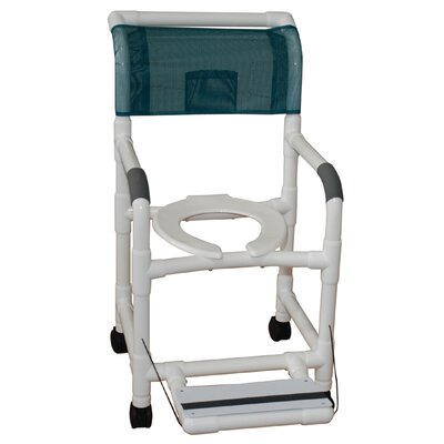 Standard Deluxe Shower Chair with Footrest Footrest Style: Sliding, Color: Royal Blue image