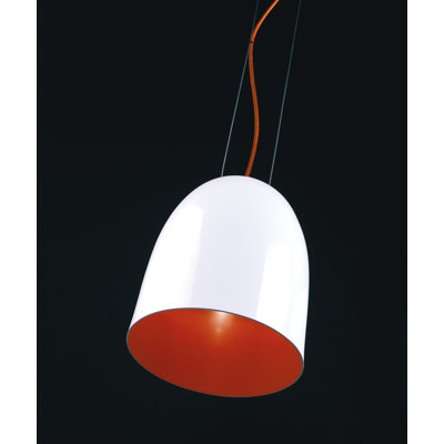 Oversized Bowl Pendant Shade Color: Orange / White