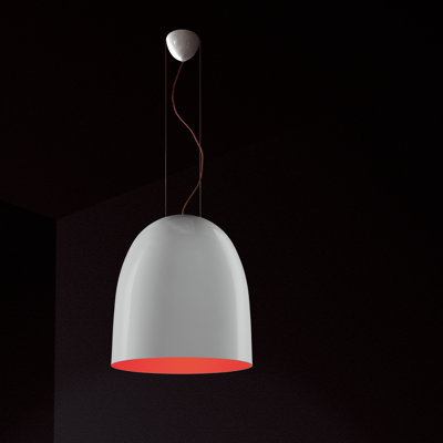 Suspension Bowl Pendant Shade Color: Orange / Black