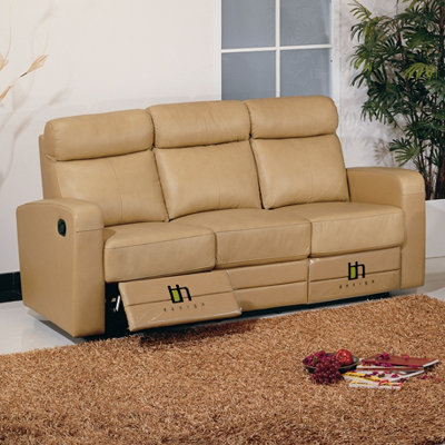 Slope Taupe Sofa BVF1148 Hokku Designs Slope Leather Reclining Sofa