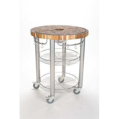 Pro Stadium Kitchen Cart with Butcher Block Top