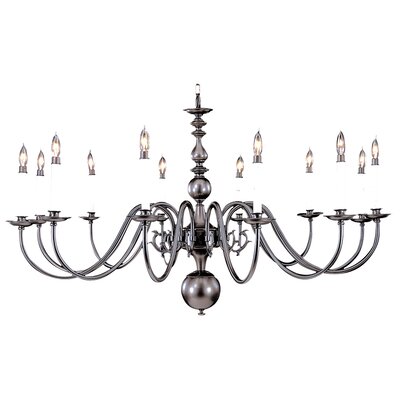 Jamestown 12 Light Foyer Chandelier Finish: Satin Pewter