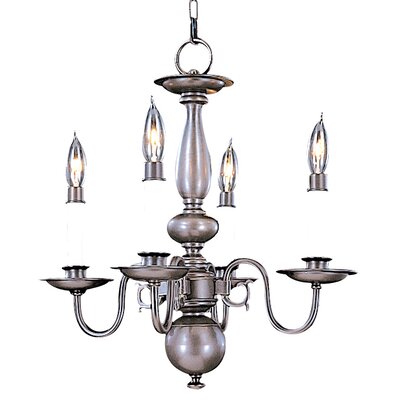 Jamestown 4 Light Mini Chandelier Finish: Satin Pewter