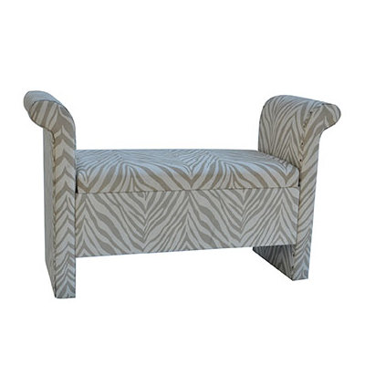 Safari Upholstered Zebra Bedroom Bench image