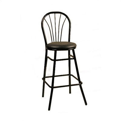 30 inch Bar Stool Frame Finish: Black, Upholstery: New Soho: Royal Blue