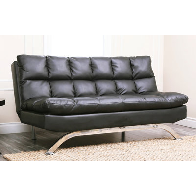 YG-KS934-BLK-3 BYV3165 Abbyson Living Reedley Bonded Leather Sleeper Sofa