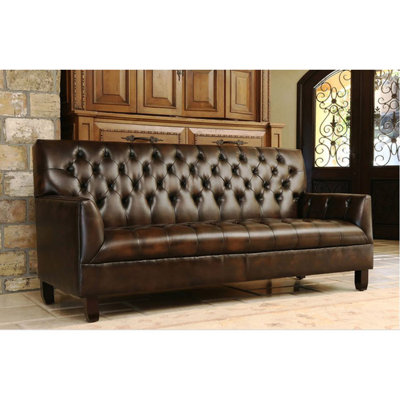 VS-195-BRN-3 BYV3167 Abbyson Living Revello Bonded Leather Sofa