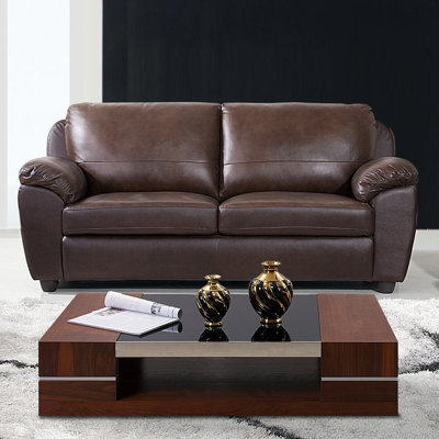 CI-1281-BRN-3 BYV3325 Abbyson Living Verano Leather Sofa