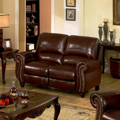 CH-8857-BRG-2 BYV1016 Abbyson Living Charlotte Leather Reclining Loveseat