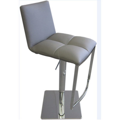 Milano Adjustable Height Swivel Bar Stool Upholstery: Black