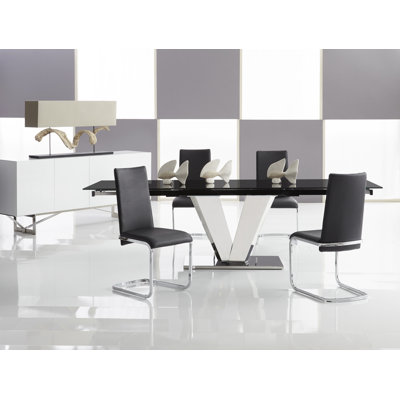 Jolie Side Chair (Set of 2) Upholstery: Black