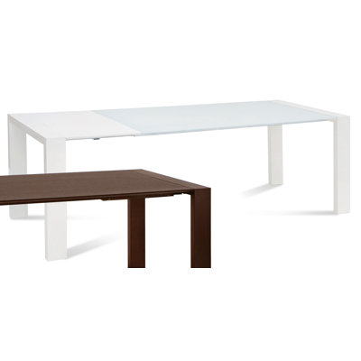 Fashion Dining Table Finish White High Glossy Lacquered Extra White glass