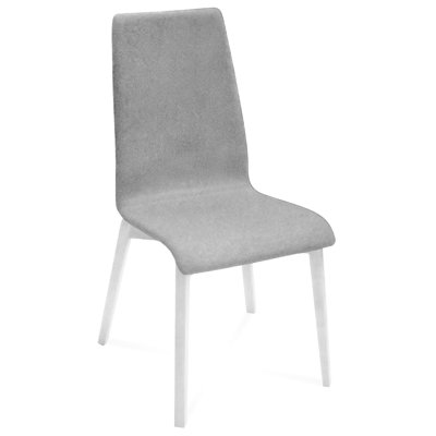 Jill-L Side Chair (Set of 2) Upholstery: Nordwool Light Grey, Finish: White Mat Lacquered