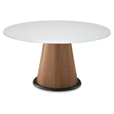 Palio 152 Dining Table Finish Frame Walnut Top Extra White Glass