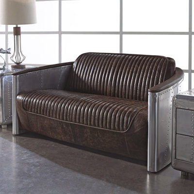 Lazzaro Leather WH-628-20-9021 Boeing Bomber Loveseat