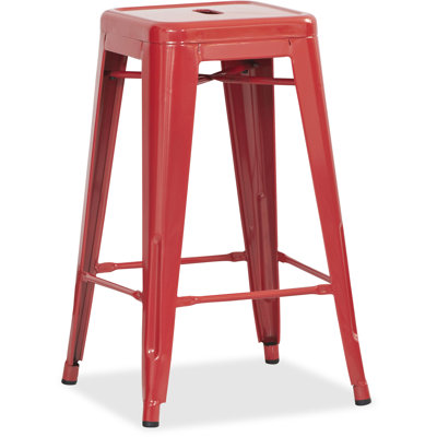 Metal 42.1 inch Bar Stool Finish: Red