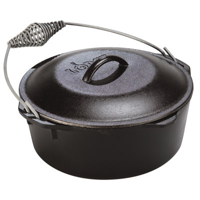 Lodge Logic Dutch Oven with Spiral Bail and Iron Cover