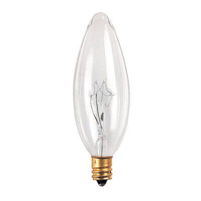 E14 European Base Incandescent Torpedo Chandelier Bulb (Set of 16) Color: Clear