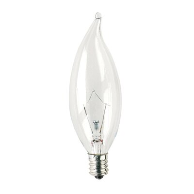 (CA10) Candelabra Base Krystal Touch Flame Tip Chandelier Bulb (Set of 2) Bulb Type: 15W  CA8 Candelabra Base