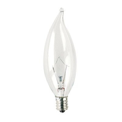 (CA10) Candelabra Base Krystal Touch Flame Tip Chandelier Bulb (Set of 2) Bulb Type: 40W  CA10 Candelabra Base