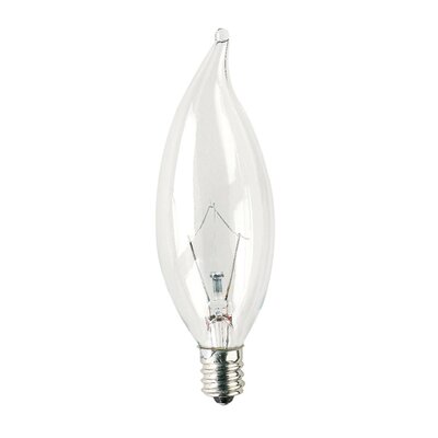 (CA10) Candelabra Base Krystal Touch Flame Tip Chandelier Bulb (Set of 2) Bulb Type: 60W  CA10 Candelabra Base