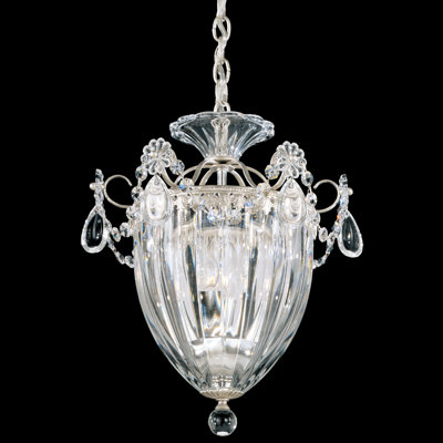 Bagatelle 1 Light Pendant Size: 12.5 H Finish: Antique Silver with Handcut Crystals