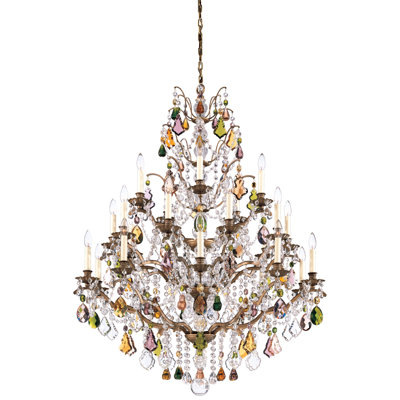 Bordeaux 25 Light Chandelier Color: Bronze Umber Crystal Color: Legacy Clear