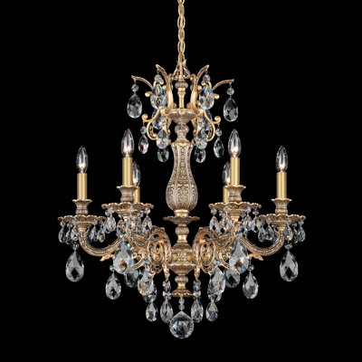 Milano Chandelier Finish: Florentine Bronze with Clear Swarovski Crystal