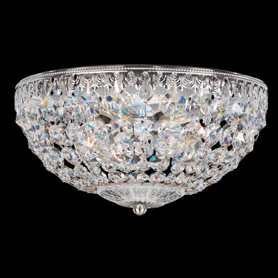 Petit Crystal Flush Mount Size / Finish / Crystal Grade: 6.5 H x 12 W x 12 D / Heirloom Bronze / Clear